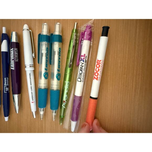 Pen Lot - Pharmaceuticals Drug Purple Green Orange 11 pens Z Pack - Picture 2 of 7